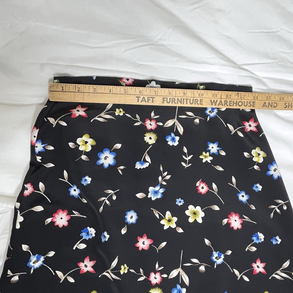 Rikki J Vintage 90s Floral Maxi Skirt Black Small Whimsigoth Prairie Modest Boho - Picture 2 of 9